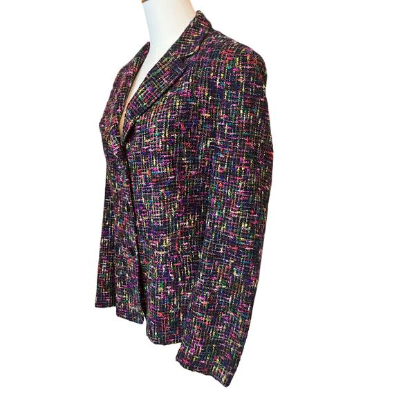 Jones New York Multicolor Tweed Textured artsy Blazer Jacket Size 12 old money - Picture 5 of 7